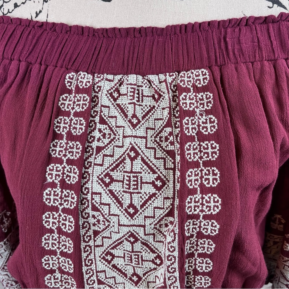 New Tularosa Fiona Wine Embroidered Dress XS - Picture 7 of 9